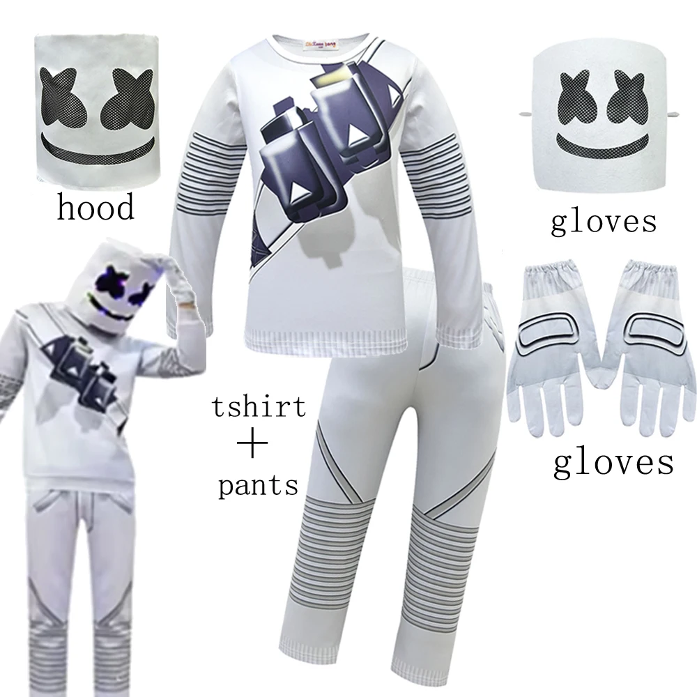 2025 Halloween Costume Kids Marshmello DJ Cosplay Costume Boys