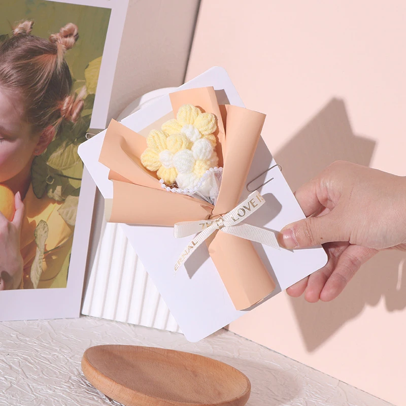 3D Pop-Up Flowers Greeting Cards Attificial Bouquets Puff Flowers Wedding Birthday Party Postcard Invitations Cards Gifts Decor