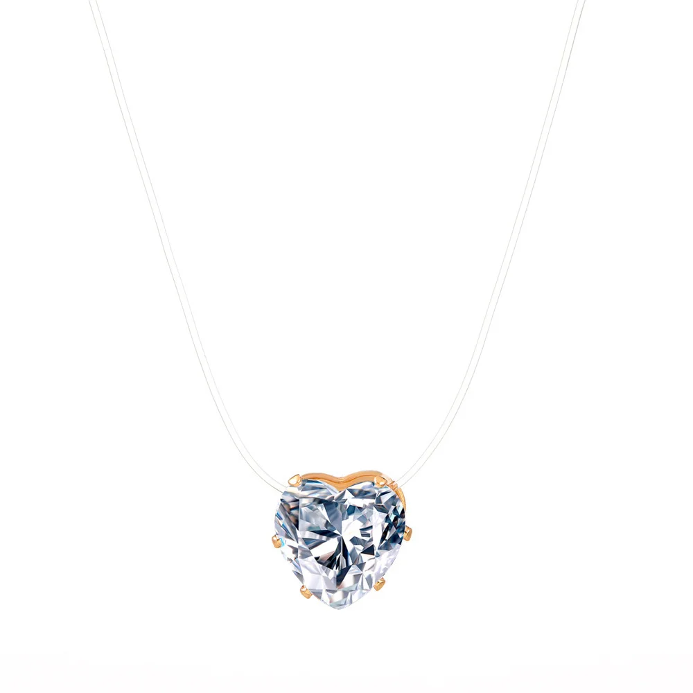 Línea De Pca Transparente, Collar De Perlas Invisibl, Gargantilla De Cuentas Redondas Simpl, Colgante Delicado, Collar Corto Para Mujer, Collar De Moda - AliExprs 36