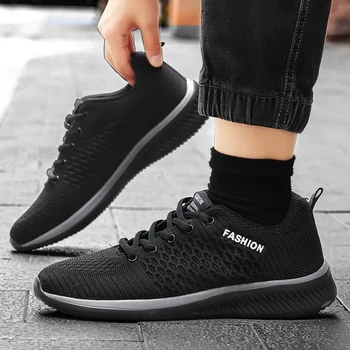 2025 Men Running Walking Knit Shoes Fashion Casual Sneakers Breathable Sport Athletic Gym Lightweight Men Sneakers Casual Shoes 1