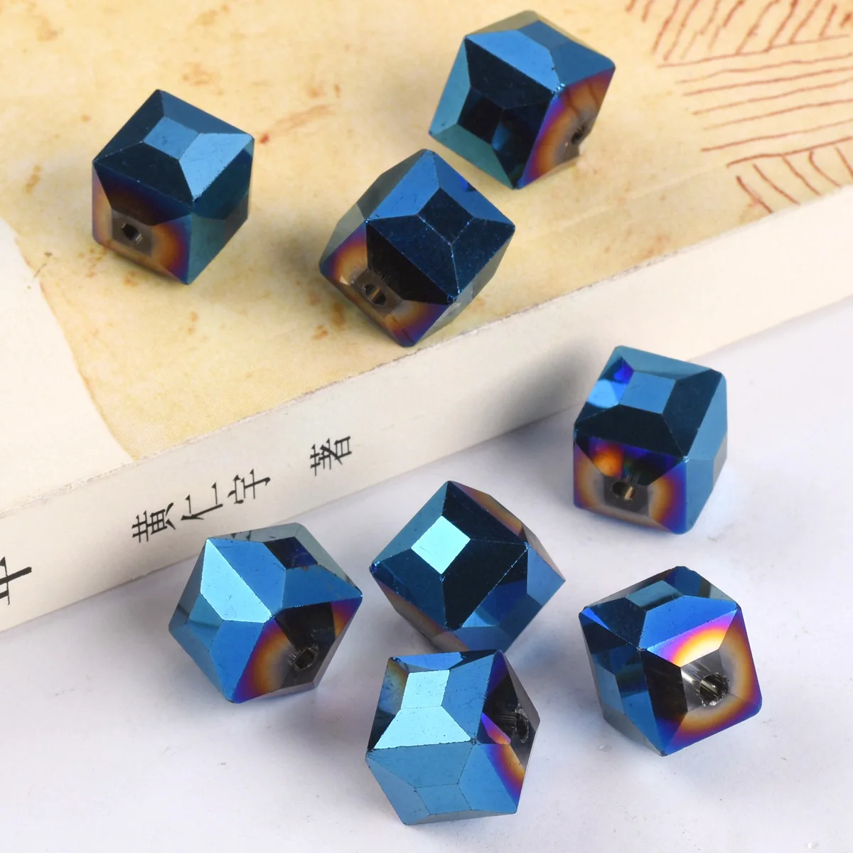 Sfaccettato Vetro Cristallo Rondel Perline Di 8 & 10 MM Blu Scuro,Lago