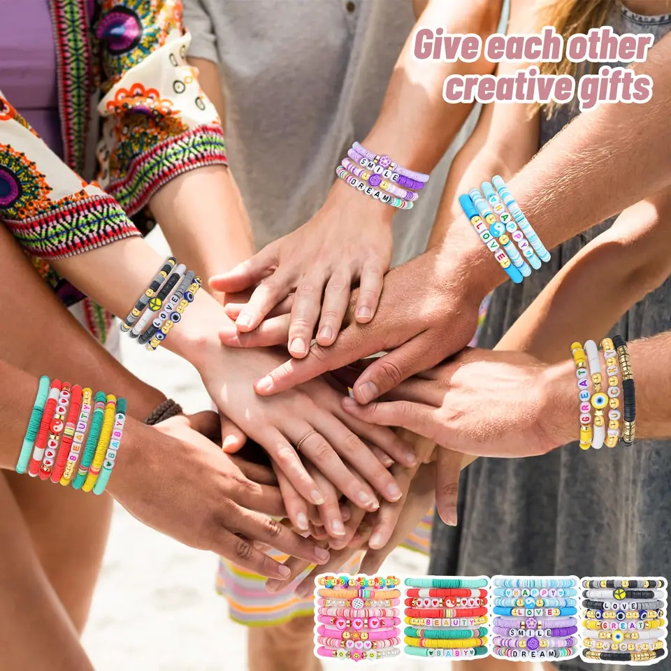 4 Pezzi Set Di Braccialetti Boho Con Perline Per Donna - Fatto A Mano - Foto 11