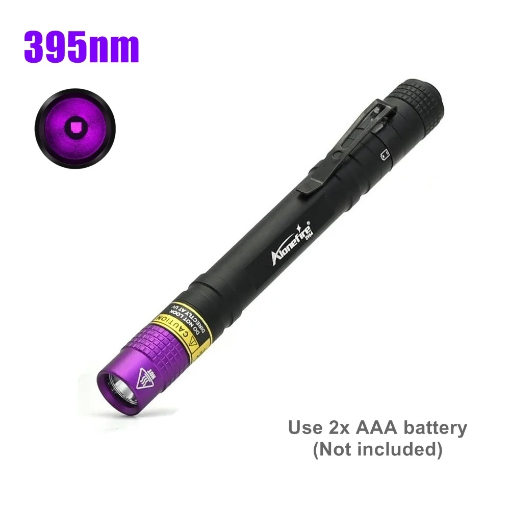 Lot De 2 Stylos UV 395nm Lampe Torche Poche – Détecteur Lumière Noire, Portable Et étanche