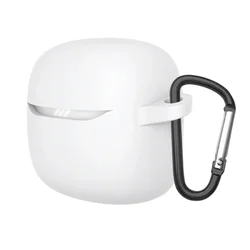 Silicone Shockproof Anti - Drop Earphone Case with Hook Protector (White)