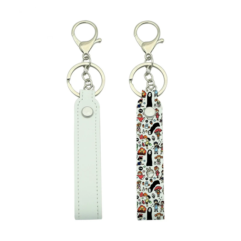 Free shipping 20pcs/lot Sublimation Blank PU material keychain pendant bag pendant For Sublimation Printing DIY Craft