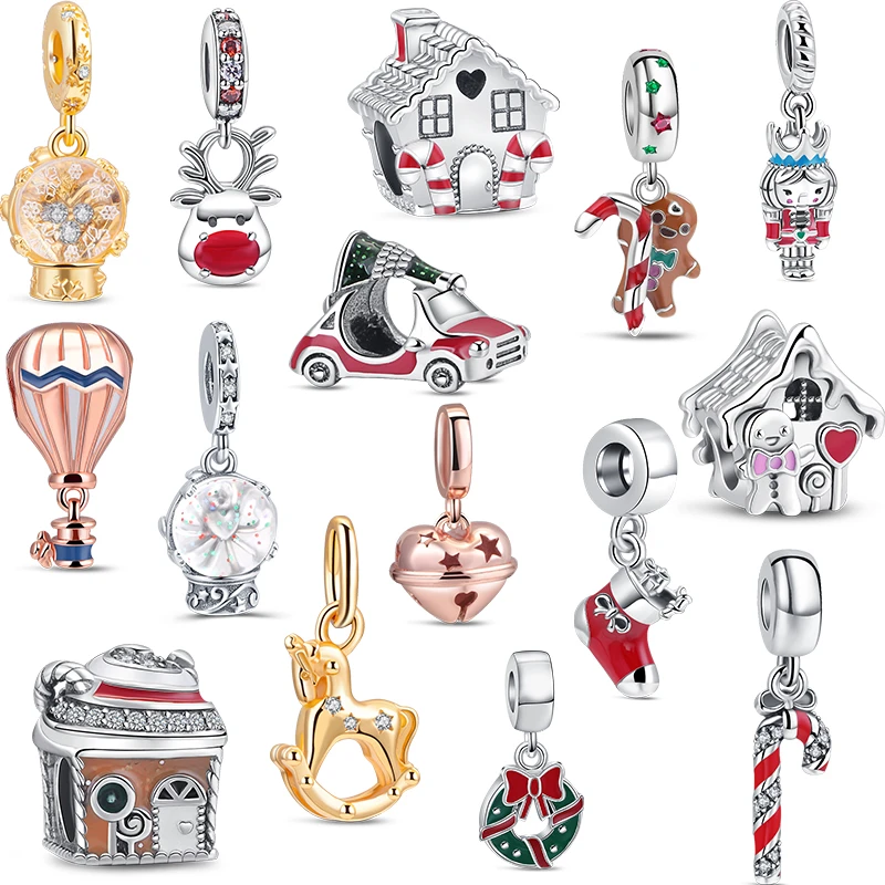 2023 925 Sterling Silver Christmas Gift Candy Cane Gingerbread House Charm Dangle Fit Original Pandora Bracelet Beads Jewelry 2021 mother s day 925 sterling silver beads family tree dangle charm fit original pandora bracelet jewelry gift for mom mother