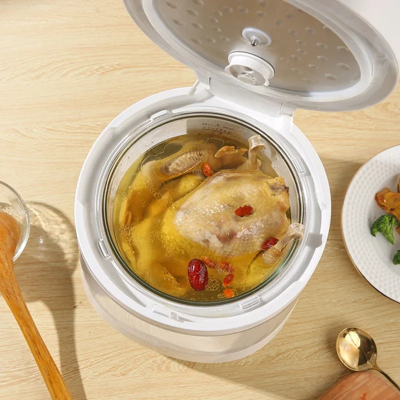 Rice Cooker Household Glass Transparent Inner Tank Steaming Rice Cooker 2-3 People Small Uncoated Rice Cooker 3L 5