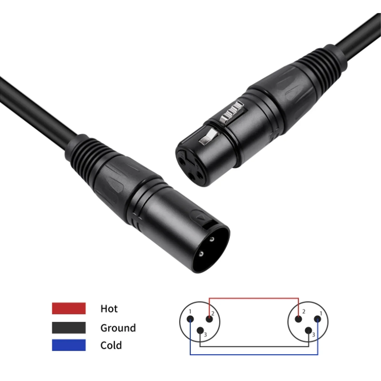 XLR cable connection line 3Pin male to female signal control line, par light sur