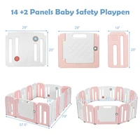 16 Panels Baby Safety Playpen Kids Safety Activity Play Center w/ Drawing Board 2