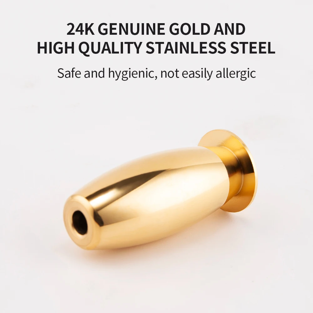 Penis sex toys 24k Gold Plated Penis Plug Males Urethral Dilator Adult Sex Toy For Men Metal Horse Eye Stick Masturbator Ejaculation Delay Toy