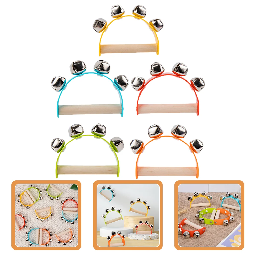 5 Pcs Half Round Hand Bell Jingle Shaker Bells Instrument Playthings Handheld Child