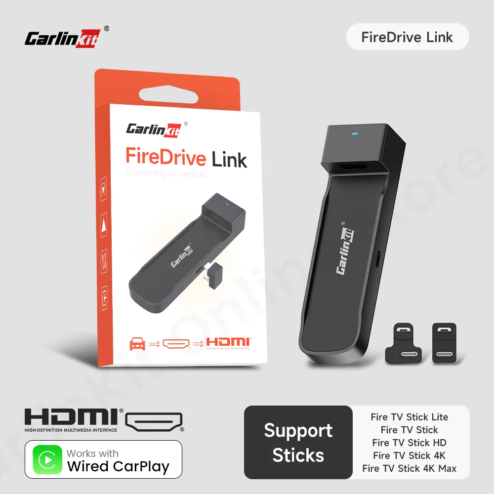 CarlinKit Firedrive Link Wired Carplay to HDMI for Fire Tv Stick