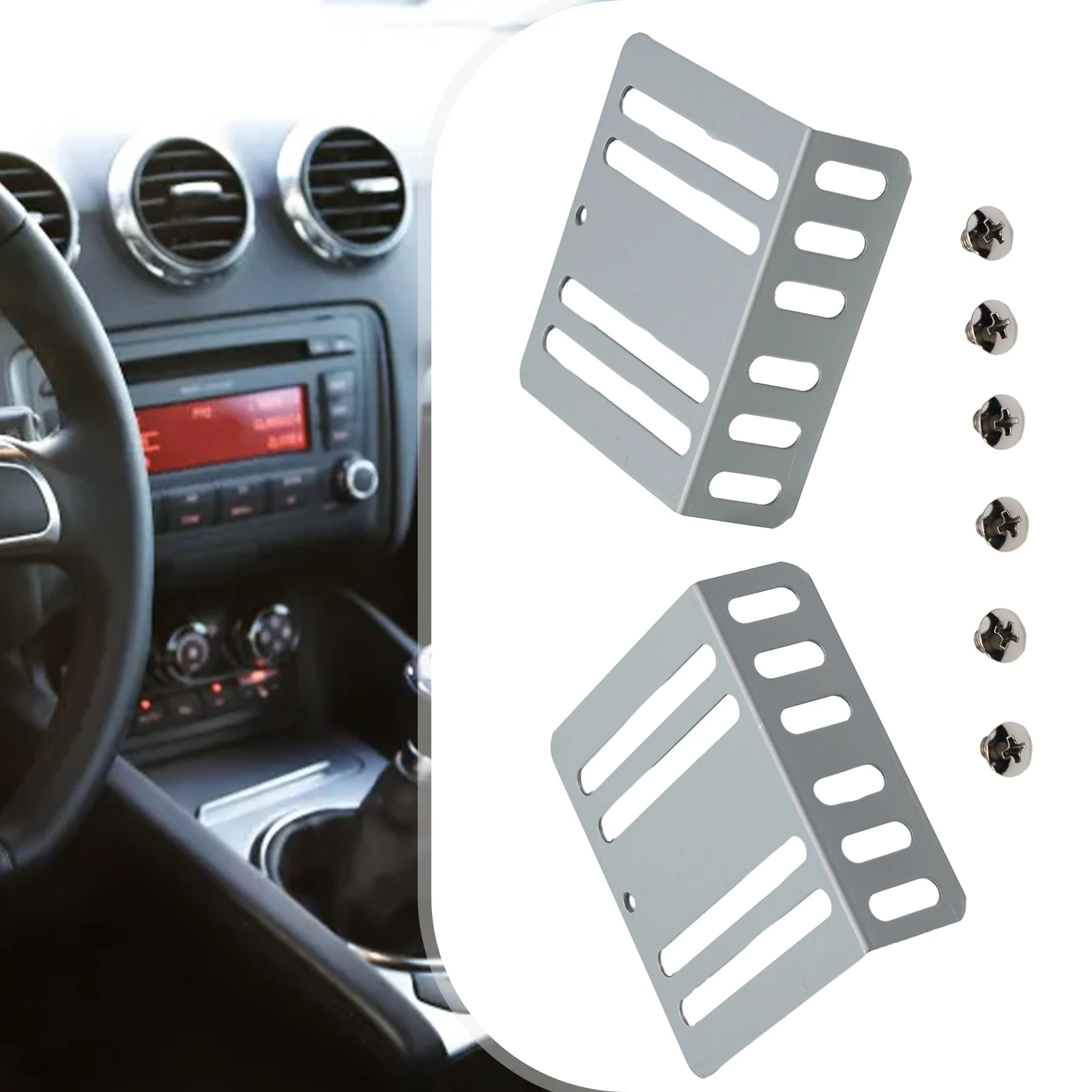 

Universal 2 Din Car Radio Installation Bracket Kit MP5 Mounting Accessories Holder Support Car Accessories