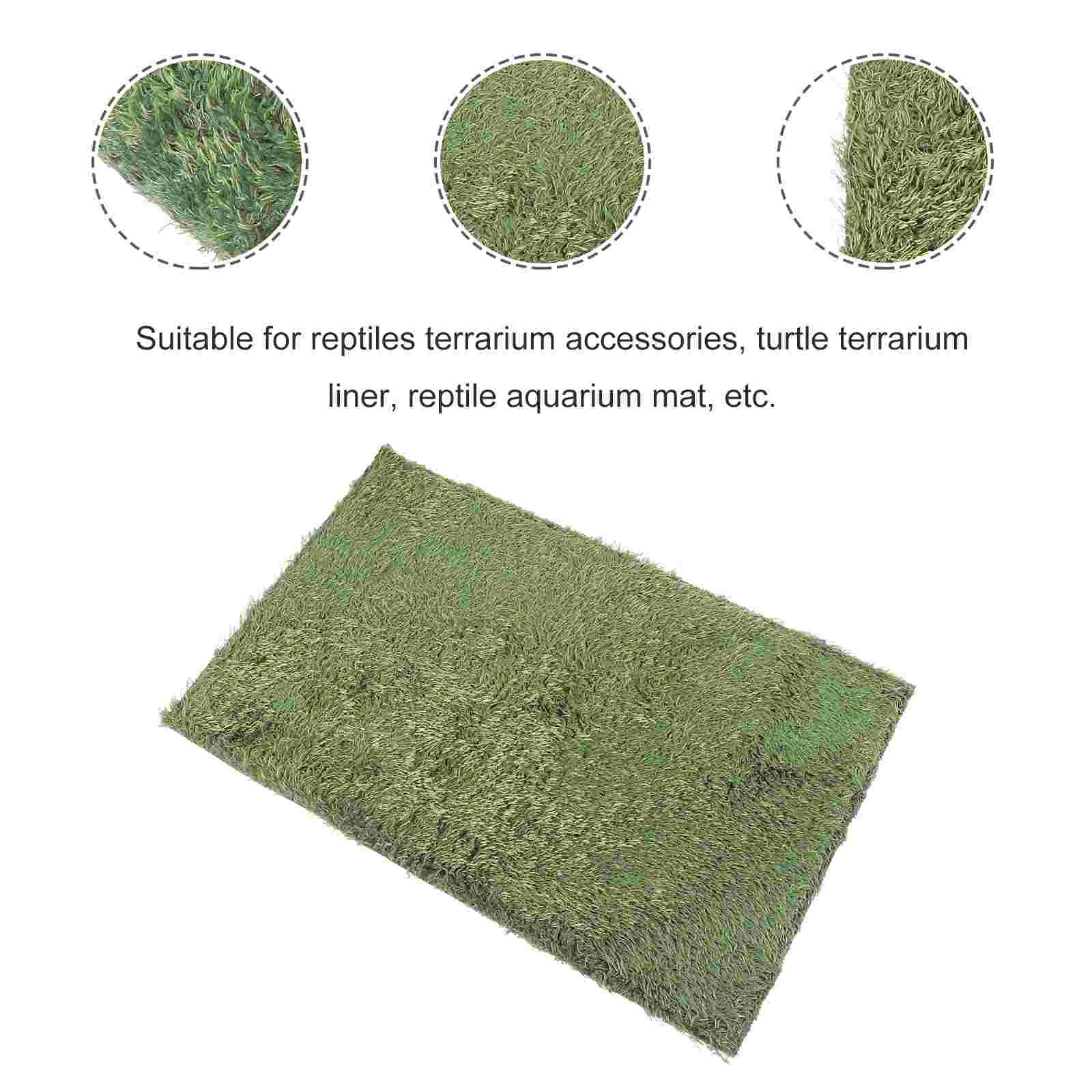 Reptile Carpet 2 Pcs Amphibious Reptile Carpet Turtle Habitat Moss Mat Mats for Terrarium Substrate Cotton