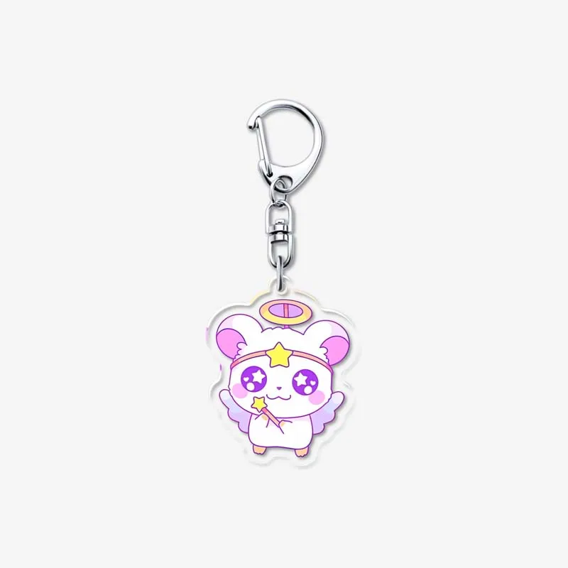 Anime Hamtaro Keychain Cute double sided Custom Acrylic Keychain pendant animation accessories Cartoon Key Ring Gift for Friends