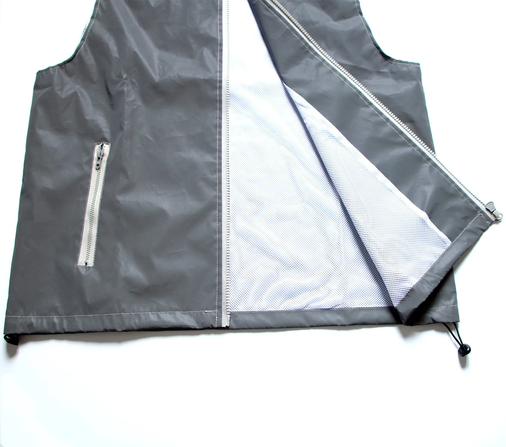 White Reflective Hooded Sleeveless Jackets 17