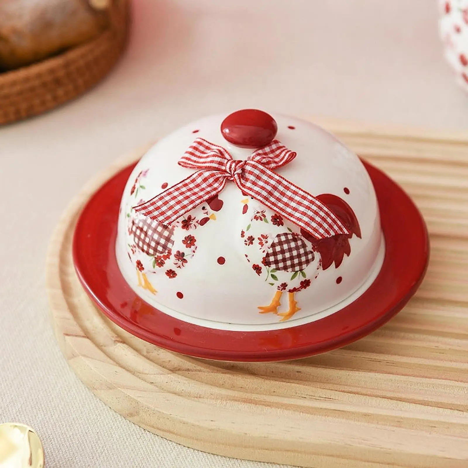 Ceramic Butter Plate Decor Dim Sum Plate for Dining Room Christmas Gift Home