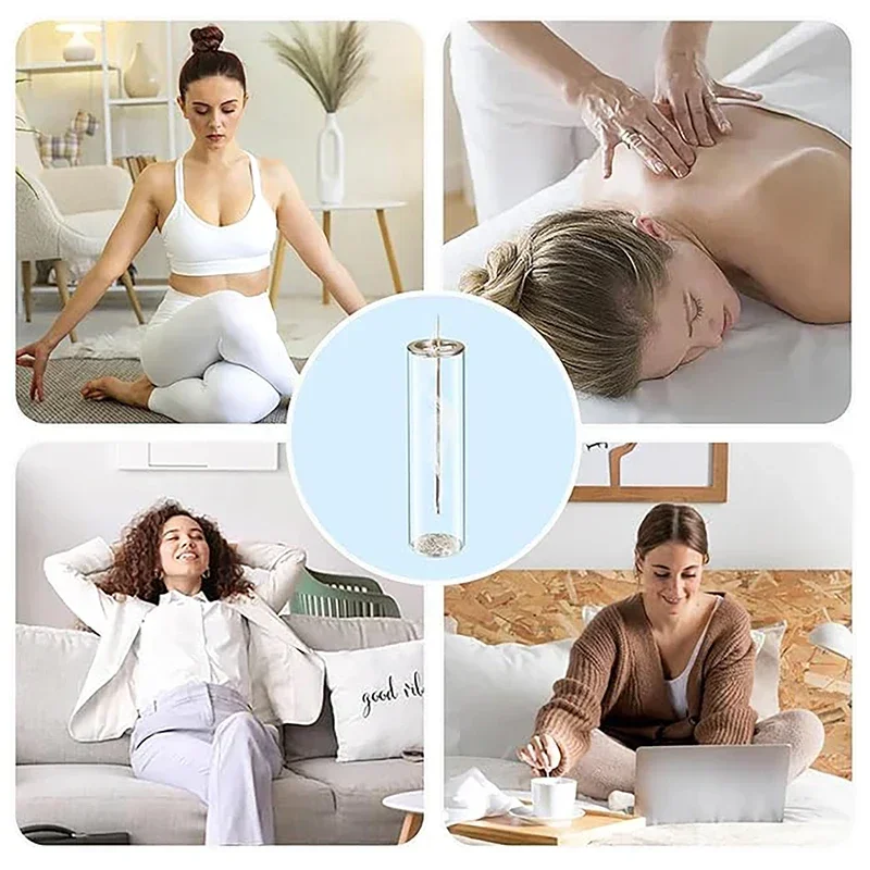 Upside-Down Incense Holder with Metal Clip & Glass Base - Dust-Proof Hanging Burner for Home Spa Zen Decor,  Meditation Tool