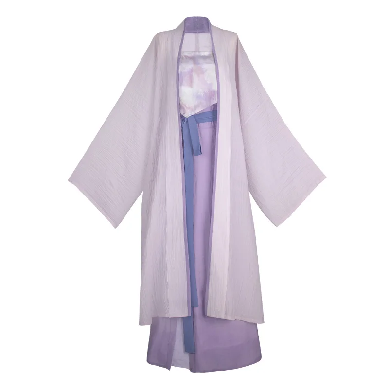 

National Style Pink Purple Daily Commuter Hanfu Improved Han Elements Song Spinning Skirt