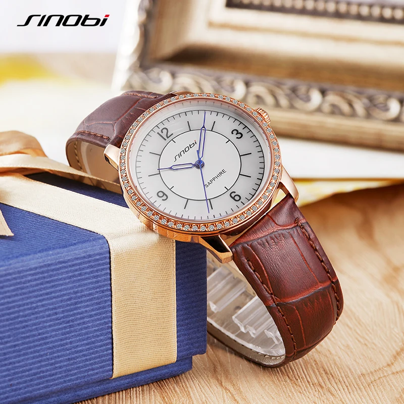 Sinobi New Arrivals Couple Watches Foreverlove Design Leather Strap Lover Watches Quartz Wristwatches Woman Man Clock