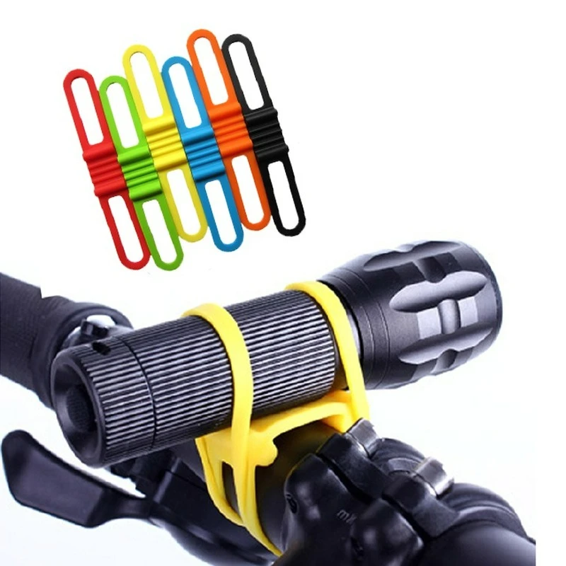 5pcsCyclingLightHolderPhoneFixingElasticTieRopeBicicletaTorchFlashlightBandages