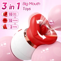 3IN1 Mund Saugen Lecken Vibrator Erwachsene Sex Spielzeug für Frauen Zunge Anal Klitoris Nippel G-punkt Vibratoren Stimulator Paare Sex Spielzeug 1