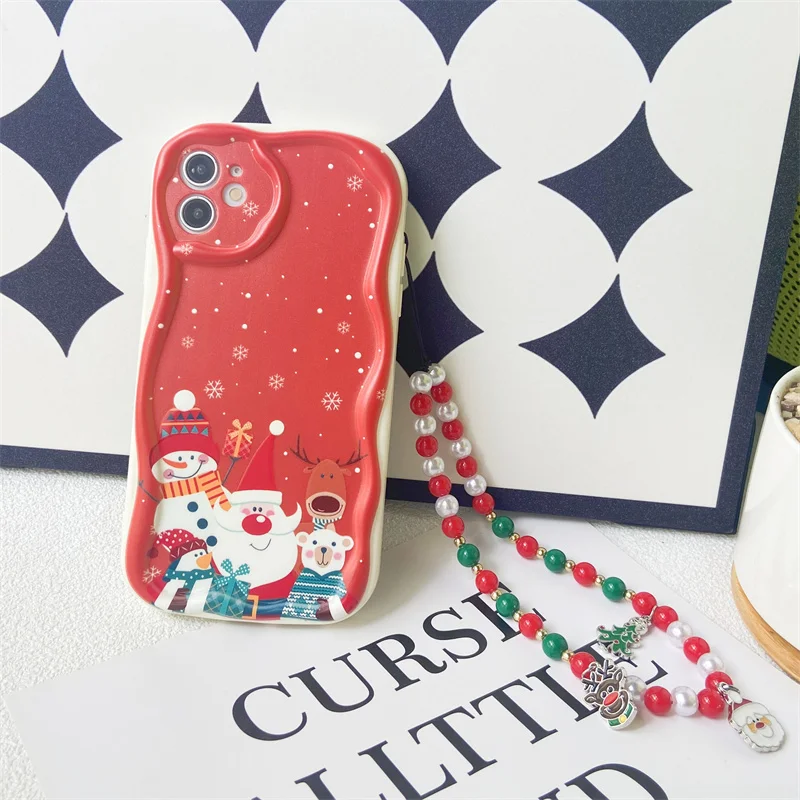 Festive Christmas Charm Lanyard Phone Case