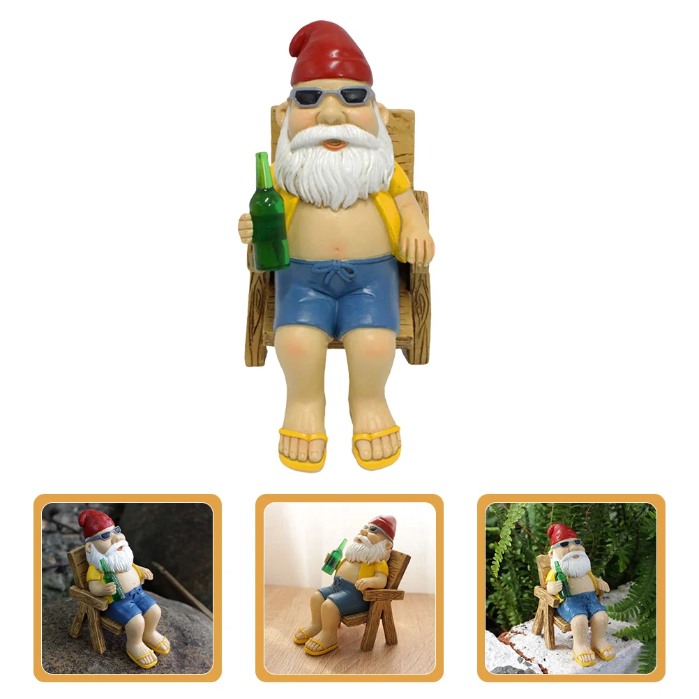 

Yard Gnomes Funny Garden Sculpture Small Lovely Resin Decor Bathroom Decorations Outdoor Miniature Decorative