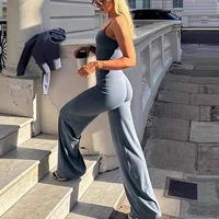 Leggings évasés, Leggings à jambe droite, Pantalons larges pour femme, Vêtements de yoga respirants, Vêtements de fitness, Pantalons décontractés polyvalents 3