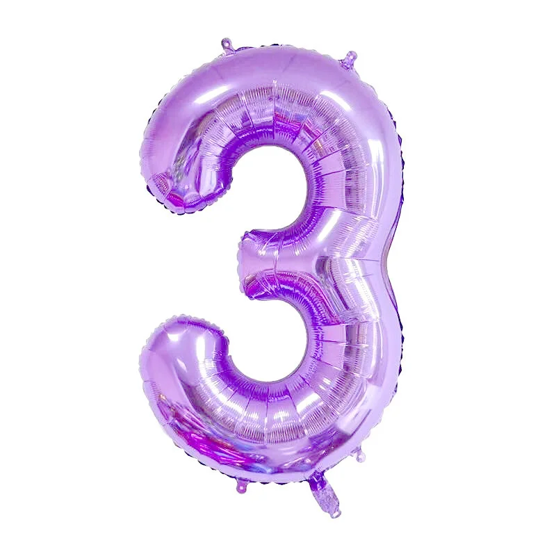 Description Picture 6 of item40 inch purple number balloons children birthday party decoration aluminum foil balloons light purple theme wedding balloons