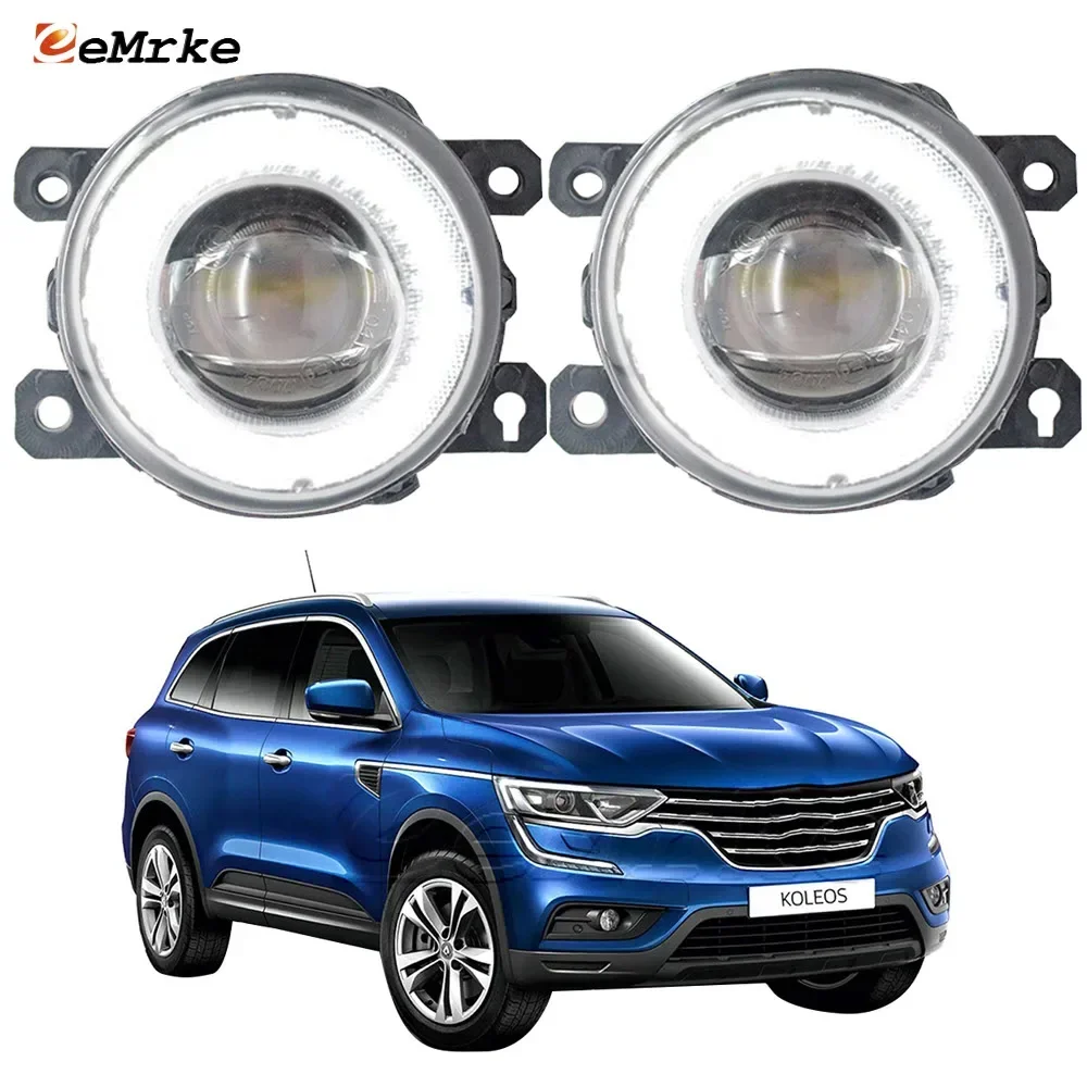 Phares antibrouillard Angel Eye pour voiture, assemblage de phares  antibrouillard, feux diurnes DRL, Renault Koleos II, QM6, Samsung HZG 2016,  2017