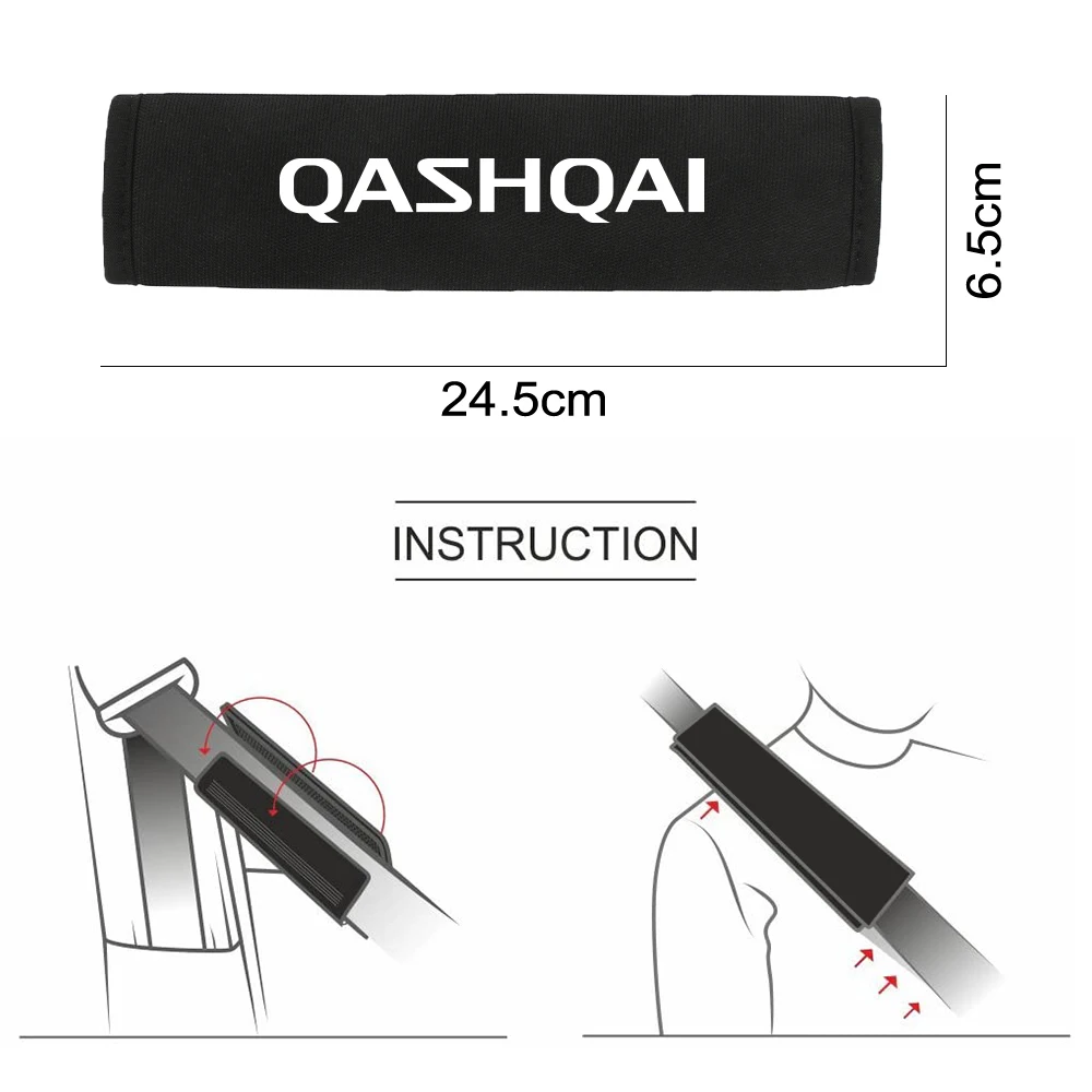 Seat Belt Cover 2Pcs Car Seat Belt Cover Shoulder Protection Pads for Nissan Qashqai j10 2013 2011 2014 J11 Car Accessories Interior