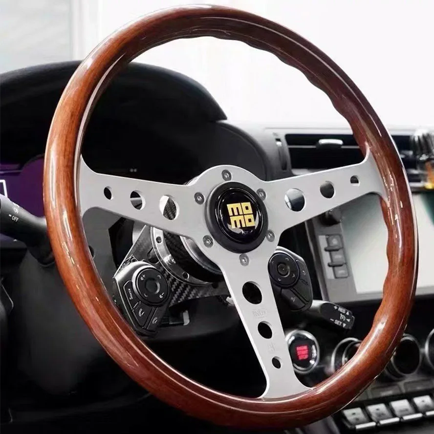 Volante De Madera, Volante Vintage Para Estilo Nostalgia 380mm Diámetro