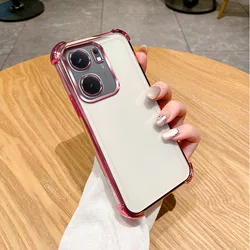 Clear Electroplate Shockproof Phone Case with Bumper Protection for iQOO Neo9 (Pink)