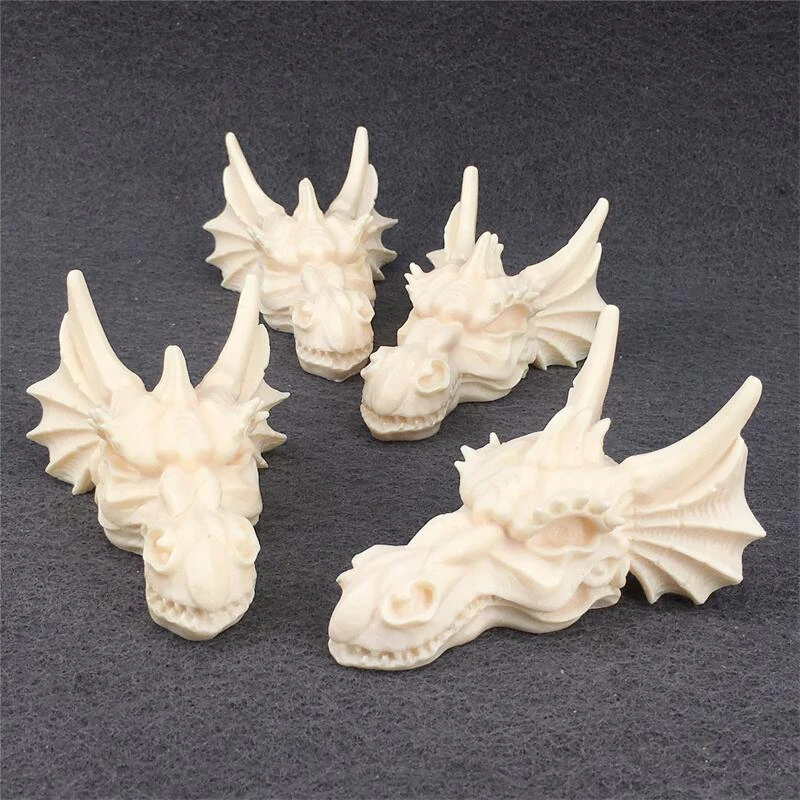 Natural Lvory Bone Dragon Skull Head Accessories Animal Sculpture Figurines  Crafts Horns For Party Home Halloween Decor 1pcs - Statues & Sculptures -  AliExpress