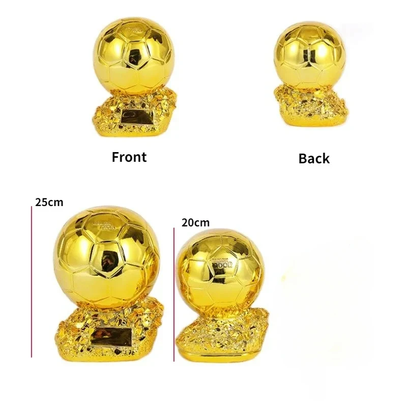 Spherical Trophy 25cm Golden Ballon Football Excellent Player Award Competition Honor Reward Best Gift Home Decor