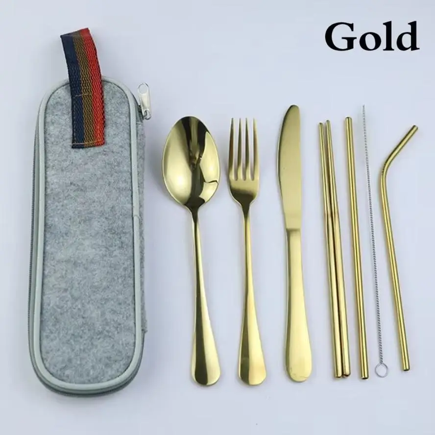 Reusable Travel Cutlery Set – Straw, Spoon, Fork & Chopsticks with Case 3