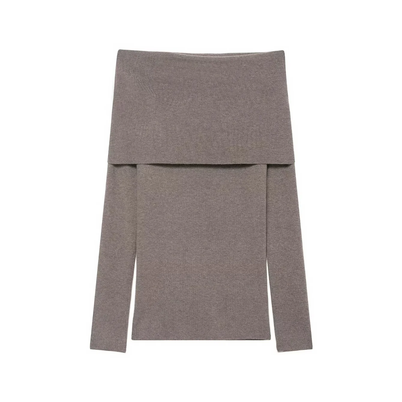 Women Fashion Spring Autumn Elegant Short Sweater Female Casual Chic Sweater Solid Off Shoulder Pullover Long Sleeve Knit Top