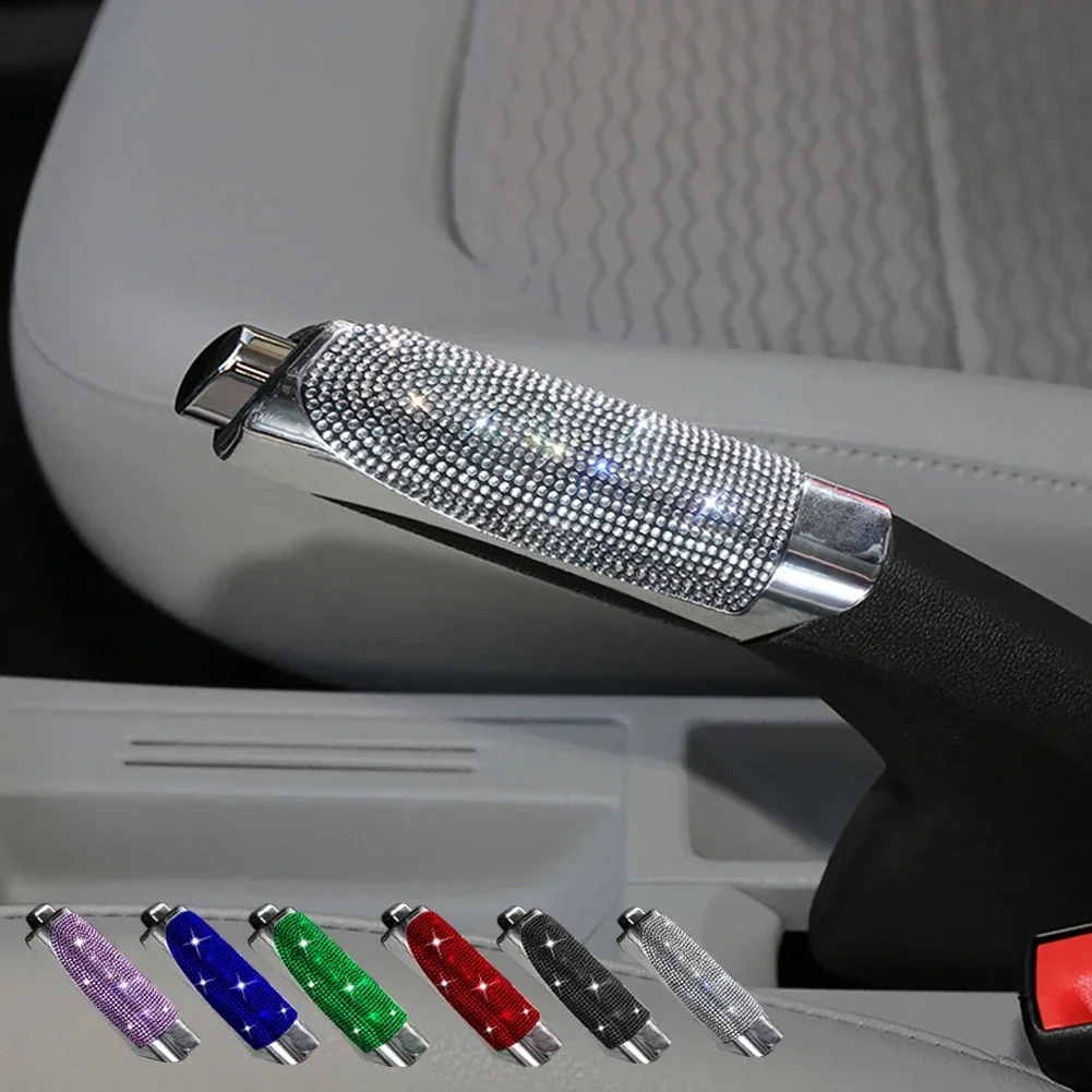 Universal Car Handbrake Covers Anti-slip Auto Gear Shift Collars Diamond Car Bling Accessories Interior for Woman