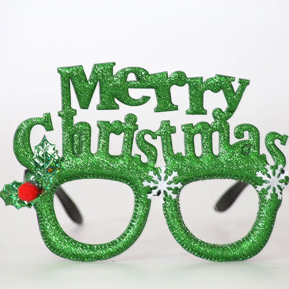 10pcs Xmas Tree Elk Paper Glasses Frame Christmas Glasses
