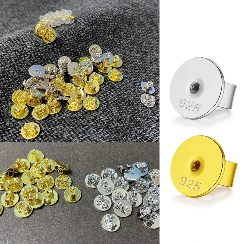 18 Orecchini A Perno In Argento 925 Con Sfera: Kit Base Per Creazione Gioielli Fai Da Te + 18 Farfalle - 3