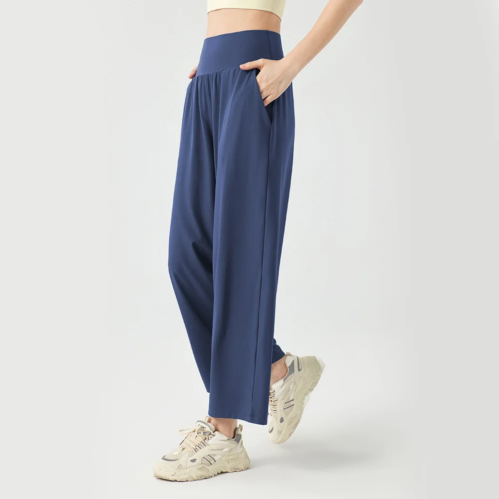 

High Waist Yoga Fitness Women Sports Loose Pants Gym Workout Elastic Breathable Cigarette Pants Look Taller And Thinner