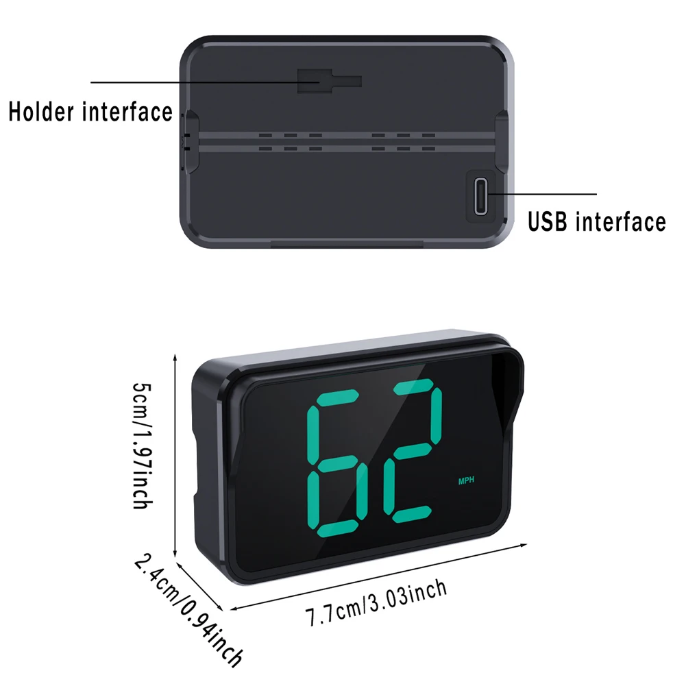 Car HUD GPS Head Up Display Digital Speedometer Universal Smart Overspeed Alarm Speed Meter For All Cars Electronic Accessories