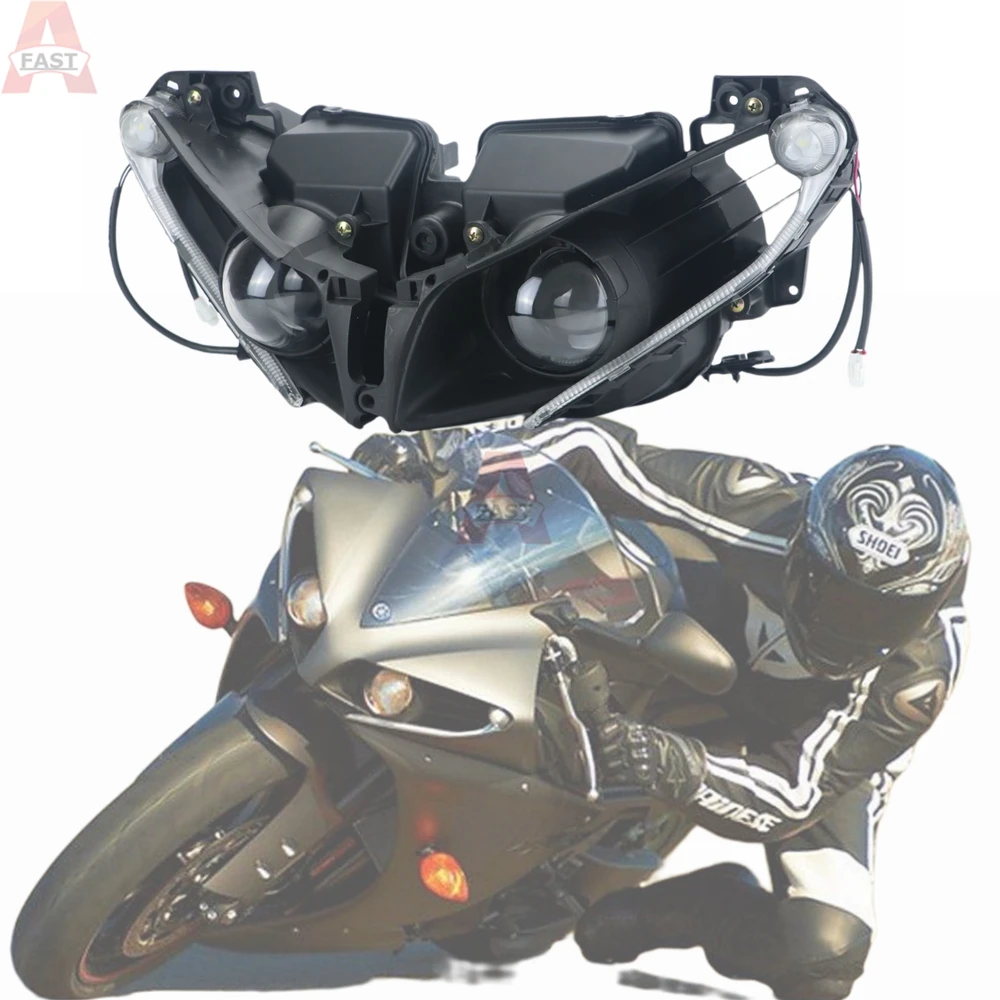 Новая передняя фара в сборе для мотоцикла Yamaha YZF R1 2012 2013 2014 детали |