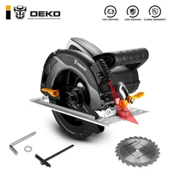 DEKO Circular Saw 1600W 185mm Power Tools Hand-held Machine for Stone/Wood/Metal/Tile Cutting Multi-function High Power