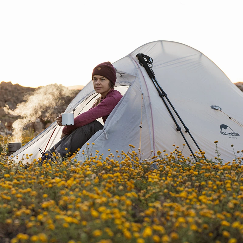 Naturehike Camping Tent Ultralight Portable Cloud Up 2Person 10D Upgraded Folding Backpack Waterproof Tent Travel Beach Tents