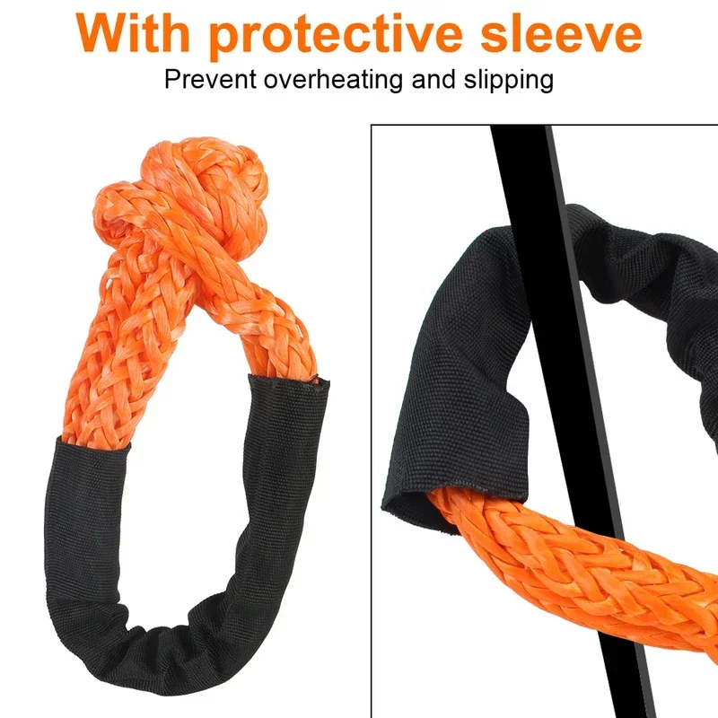 soft shackle Synthetic Fiber for Vehicle Recovery Off Road Towing Ropes Car Trailer Pull Rope 38000 Lbs