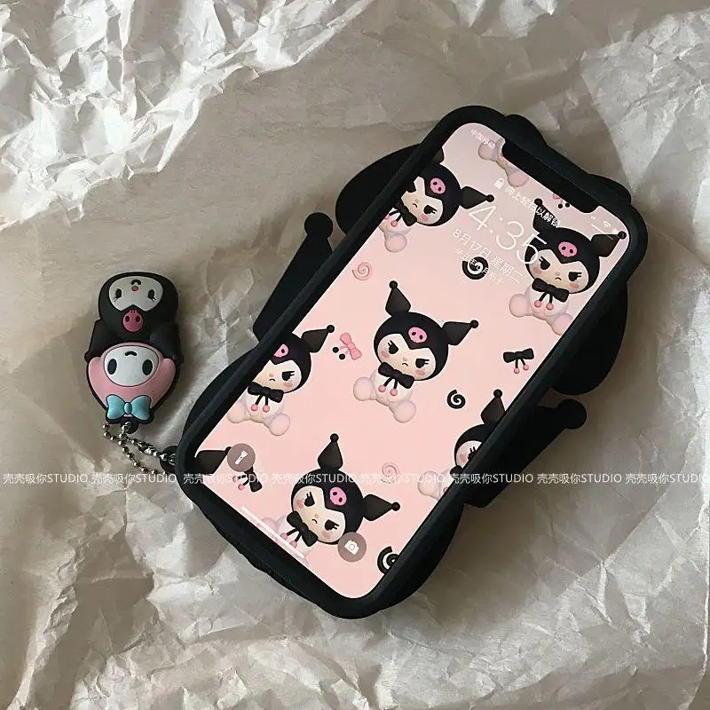 

Sanrio Case Kawaii Mymelody Kuromi for Iphone13/12/11Promax/x Series Silicone Material with Pendant Anti Falling Soft Shell