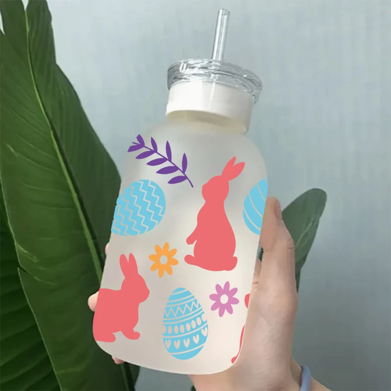 Easter UV DTF Transfer Happy Juice Printed Sticker For The 16oz Libbey Glasses Wraps Bottles D28552