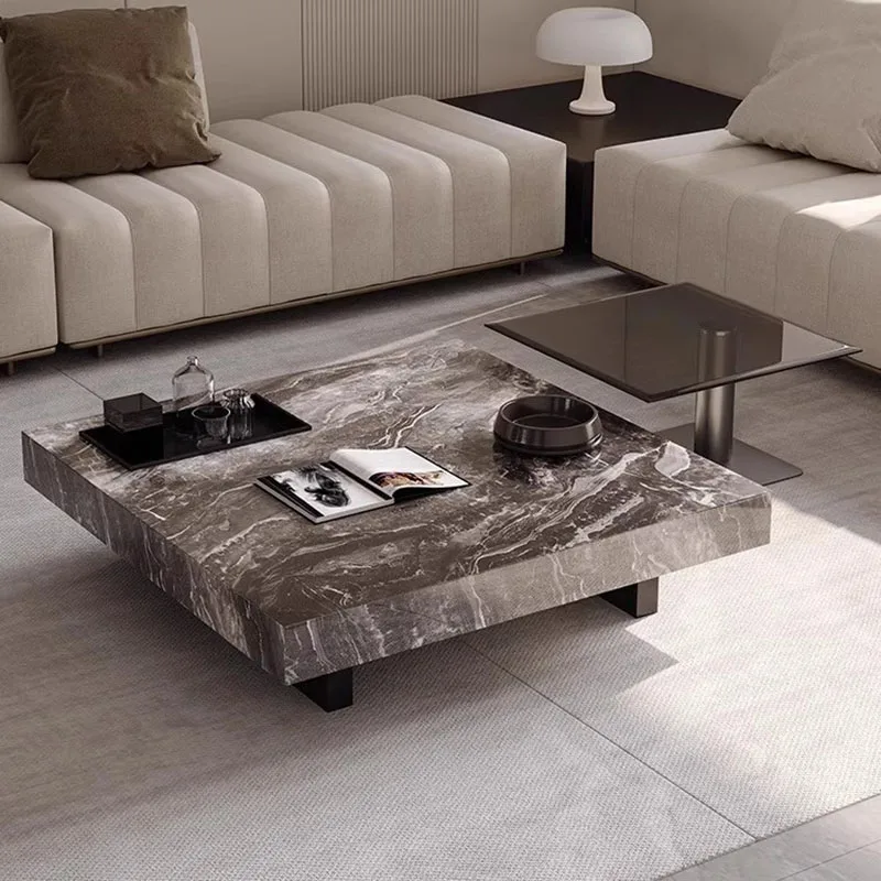 

Aesthetic Square Coffee Table Luxury Free Shipping Industrial Regale Large Side Table Metal Nordic Stolik Kawowy Home Decoration